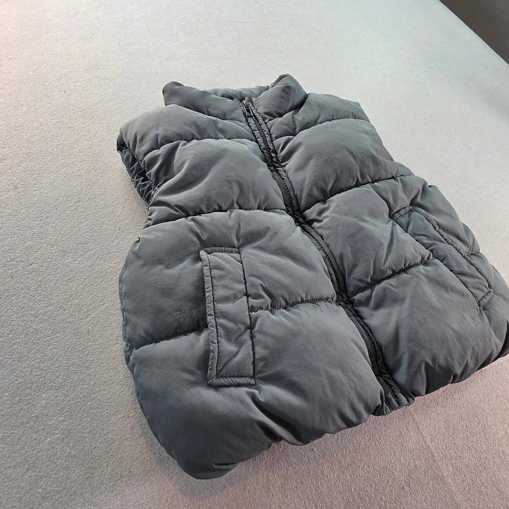 Zara Kids Puffer Vest Charcoal Gray Quilted Sleeveless Jacket Size 2-3 Years